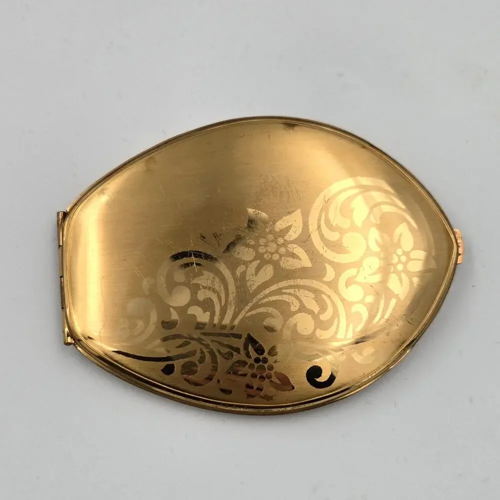 Elgin American Beauty Teardrop-Shaped Powder Compact with Mirror from 40s or 50s